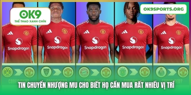 Tin chuyển nhượng MU cho biết họ cần mua rất nhiều vị trí